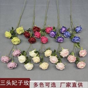 3 Đầu Hoa Hồng Vàng Tự Nhiên Đính Đá Cụm Hoa Phong Cách Châu Âu Trang Trí Honeymoon Hoa Bông Hoa Đính Đá Hoa Tự Nhiên