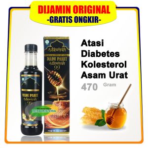 Madu Hitam Adawiyah 99 Original Madu Pahit Propolis Obat Herbal Diabetes Kolesterol dan Asam Urat