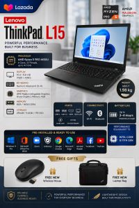 Lenovo ThinkPad L15 Laptop AMD Ryzen 5 Pro 4650U Processor|15.6" Display|8GB RAM/256GB SSD|Overall A Grade condition laptop 👌🔥