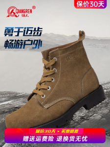 Mens Martin Boots Genuine Leather Workwear Shoes round Toe Rubber Outsole Comfortable Casual Style Short Boot Autumn Spring