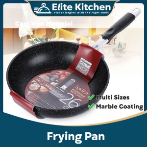 Elite Kitchen - Japanese Marble Stone Coating Non Stick Frying Pan Nonstick Pan Oil Free 20cm 24cm 28cm 日本SARA麦饭石平底不粘锅