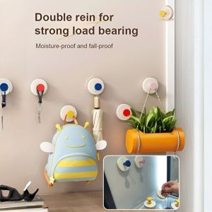 Dopamine Suction Cup Hooks Hole-Free Wall-Mounted Door Hooks Removable Entryway Entry Door Storage Hooks多巴胺可拆卸吸盘挂钩