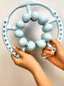 1pc  20 Balls Round Leg Clamp Ring Massager Roller Thigh Ring Leg Massager