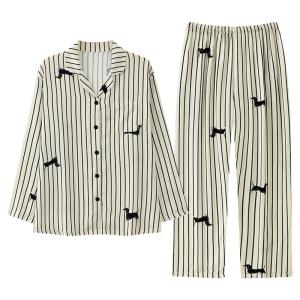 Bộ đồ ngủ nữ MiiOW làm bằng vải lụa băng dài tay mỏng có thể mặc ngoài