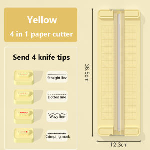 1PC 4 in 1 Two-Way Paper Cutter Manual Office Paper Cutter Send 4 Cutter Heads Design for Schools Offices and Homes