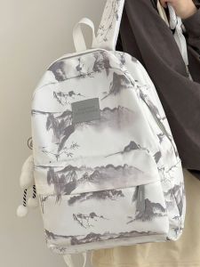 OUDENGPAI | New Chinese Style Floral Backpack For Junior And High School Girls Ethnic Wind Double Shoulder Bag Soft Nylon Material Large Capacity