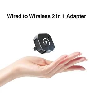 2 IN 1 Wireless CarPlay Android Auto Adapter Wired to Wireless CarPlay Adapter for iPhone Wireless Control Plug & Play CarPlay