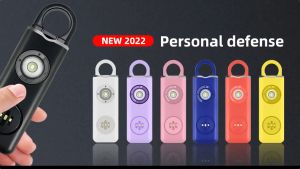 ININ Rechargeable 130db Mini SOS Self Defense Device Personal Security Products Personal Alarm Siren Keychain Rechargeable Emergency Security Anti-wolf Waterproof With Led Light For Women Girls Kids in Case of Danger