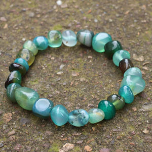 Noter สร้อยข้อมือหิน100% สไตล์โบฮีเมียนธรรมชาติแบบไม่สม่ำเสมอสำหรับผู้ชายผู้หญิงสร้อยข้อมือลูกปัดแบบอินเดียเรียบของขวัญสำหรับคู่รักเครื่องประดับชายหาด