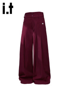 izzue | Wine Red Trendy Stylish Relaxed Fit Trousers