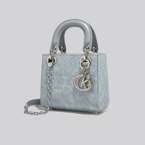 Blue Womens Crossbody Bag Official Website Small C&K Flagship Store Fashionable Shoulder Handbag Bucket Shape Soft Leather