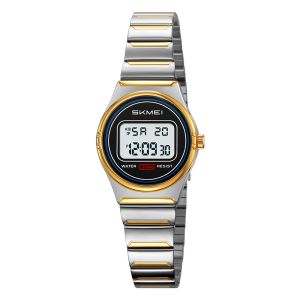 SKMEI 【Free Gift Love Necklace】Electronic Movement 30m Waterproof Glass Mirror Zinc Alloy Case Stainless Steel Strap Fashion Watch 2338