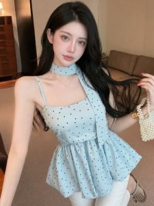GUZILIAN | Sweet Cool Polka Dot Sleeveless Camisole Tank Top