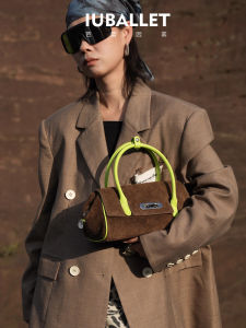 IUBALLET Mississippi Party New Bowling Bag Suede Commuter Handbag Womens Baguette Bag Korean Style Single Strap Handbag