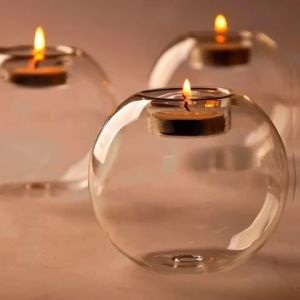 Cốc Đựng Nến / Đế Giá Đỡ Chân Nến Tealight Thủy Tinh Kiểu Dáng Quả Trứng QT Trang trí Để Bàn Sang Trọng