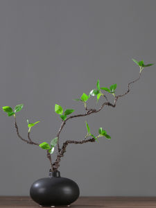 New Chinese Style Artificial Green Plant Flower Ceramic Vase Living Room Decoration Table Decor Vine Looking Fake Flowers