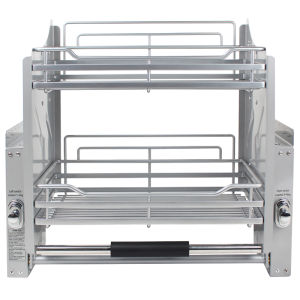 304 Pullout Basket Kitchen Stainless Pull Down Wire Basket Organizer Shelving Spice Rack For Cabinet Pulldown Shelving