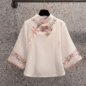 Large Size Revamped Cheongsam Set Traditional Chinese Tea Ceremony Clothing Womens Style Retro Republic of China Student Uniform