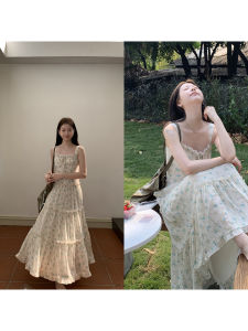 Floral French Style Cake Dress Slimming Elegant