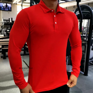 Mens Polo Shirt Long Sleeve Breathable Quick Dry Training Golf Fitness Casual Collar Solid Color Moisture Wicking UV Protection