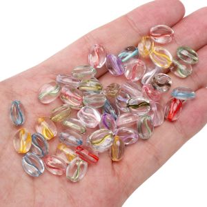 10x8mm 20pcs/bag Glass Coffee Beans Beads For Handmade Bracelet Necklace Earring Keychain DIY Craft Jewelry Making Accessories