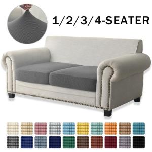 Thickened Solid Color Sofa Cover 1 2 3 4 Seat Sofa Cover Elastic Sofa Seat Cushion Cover