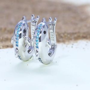 MISEFF S925 Sterling Silver Earrings Blue Starfish Earrings Original Simple Fashion Jewelry For Women Birthday Gift