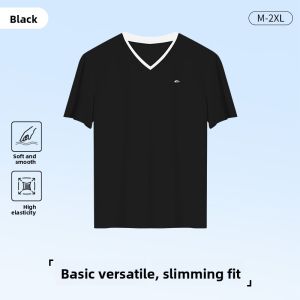 Miiow | Cat Lady V-Neck Short Sleeve T-Shirt Women Summer New Breathable Comfortable Slim Fit Versatile Half Sleeve Top Cooling Effect