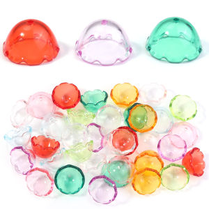 30pcs/lot Wind Bell Acrylic Beads 13X22mm Colorful Transparent Jellyfish Beads Flower Loose Bead For DIY Jewelry Making Ornament
