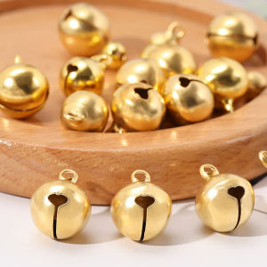QINGPIN | Matt And Shiny Gold Bell Charms For Jewelry Making