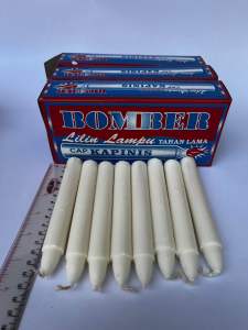 PAKET 3 Pack Lilin Putih Jumbo Cap Kapinis Tipe Bomber 8 Isi 8 Batang Murah Besar Mati Lampu Grosir (3 Pak-B8)