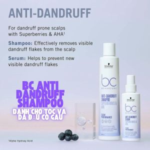 Dầu Gội Và Tinh Chất Schwarzkopf BC Anti-Dandruff Giảm Gàu Hiệu Quả Cho Da Đầu Có Gàu 250ml-100ml
