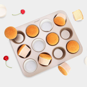 Large 12-Cupcake Muffin Baking Tool Chefmade Kitchen Cooking Utensils American Style Carbon Steel Mould for Baking And Cooking