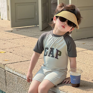 One-Piece Swimsuit for Children Boys Ins Boys Letters Quick-Drying Swimwear Fashion Baby Beach Swim Trunks Set