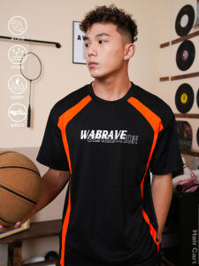 WABRAVE เสื้อยืดแขนสั้นทรงหลวมสไตล์อเมริกันสำหรับเล่นบาสเก็ตบอล ออกกำลังกาย โยคะ ฤดูใบไม้ผลิ ฤดูร้อน ฤดูใบไม้ร่วง ผ้าฝ้ายผสมโพลีเอสเตอร์