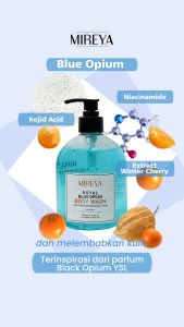 Mireya Body Wash with Niacinamide & Kojic Acid 500ml - Sabun Mandi Jerawat Badan-Punggung / Brightening Body Wash / Sabun Mandi Mencerahkan / Sabun Mandi Cair / Shower Gel