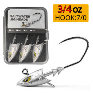 Mr.Lurion Móc Câu Cá Nước Mặn 5/10 Bộ 14g/21g/28g/42g Jigging Đầu Cá Móc Với 3D Mắt 7/0 Trọng Lượng Móc Mềm Cho Bass Cá Rô Pike