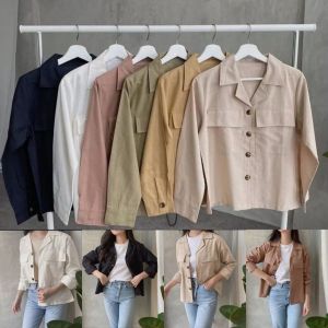ATASAN WANITA CARDIGAN CROP TOP ATASAN WANITA KEKINIAN LINEN PREMIUM