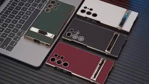 กรอบชุบไฟฟ้า วงเล็บโลหะ วัสดุหนัง เคส ซัมซุง SAMSUNG S23 S24 S25 ULTRA เคสป้องกันขาตั้ง คุณภาพสูง