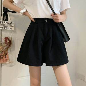 plus Size Casual Shorts Women Summer New Style Slimming High Waist Wide Leg A-Line Pants Versatile Outerwear Polyester Material