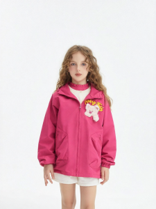 Trendy Hooded Fleece Warm Childrens Casual Jacket