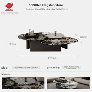Luxurious Italian Designer Marble Coffee Table