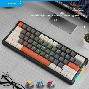 Bàn Phím Cơ NexusClick 61 Phím Red Switch Có Đèn Nền RGB Có Thể Thay Thế Nóng Bàn Phím Chơi Game Nhỏ Gọn 60% Cho PC/Mac - Thiết Kế Tiện Dụng