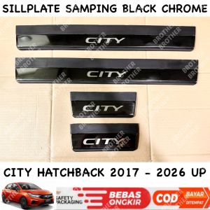 Sillplate Samping City Hatchback 2017 2023 2024 2025 2026 Black Chrome