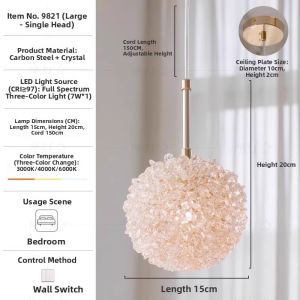 FANCY LAMP CLUB | Luxury French Style Crystal Creative Wall Art Bedside Wall Lamp