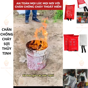 Chăn Chống Cháy Thoát Hiểm Sợi Thủy Tinh - KT 1.8x1.8m-Chịu Nhiệt 550°C - Dệt 100% Sợi Thủy Tinh