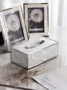 Shenglu Shell Tissue Box Modern High-end Luxury Hotel Sample Room Soft Decoration Nordic Style Napkin Drawer Ornament