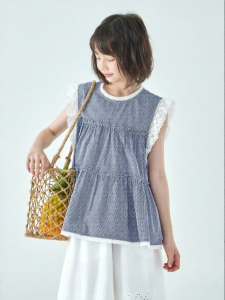 KECHU | Sleeveless Plaid Lace Summer Blouse