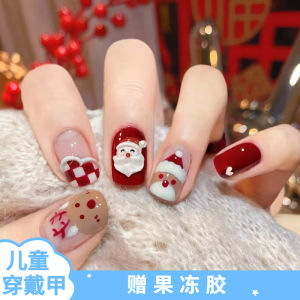 Christmas New Arrival Wearable Nail Art Stickers Cute Little Girl Student Childrens Nail Beauty Tools Winter Snowman Design