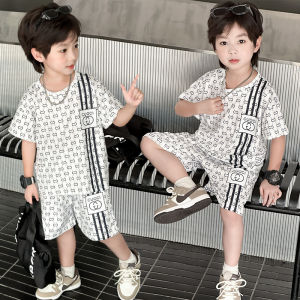 Childrens Air Conditioner Suit Short Sleeve Two-Piece Set for 1-7 Years Old Girls Home Wear Summer Outfit T-Shirt Skirt